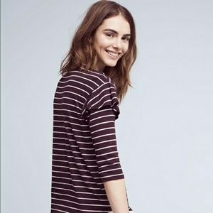 Anthropologie Dolan Ruffle Shoulders Top Maroon XS